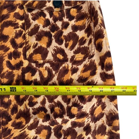Kate Spade Panthera Brown and Orange Leopard Midi Skirt Size 8 - Picture 11 of 13